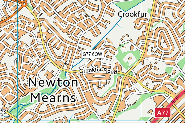 G77 6QW map - OS VectorMap District (Ordnance Survey)