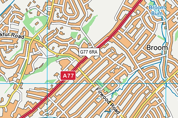 G77 6RA map - OS VectorMap District (Ordnance Survey)