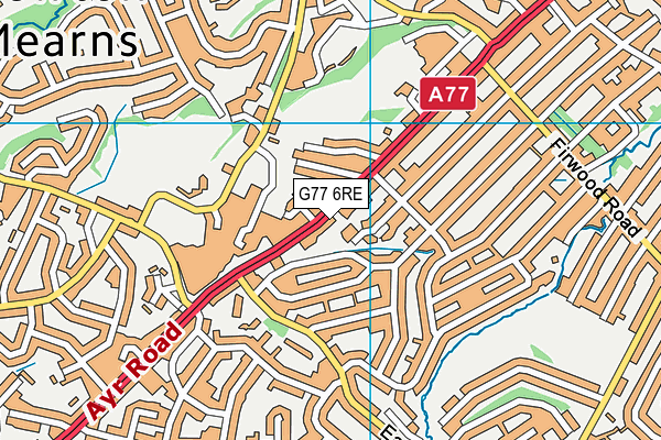 G77 6RE map - OS VectorMap District (Ordnance Survey)