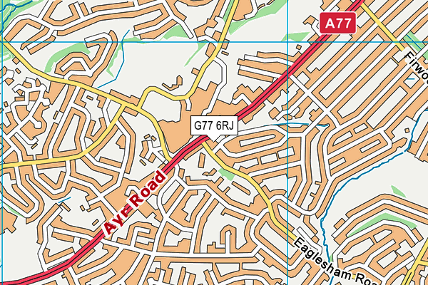 G77 6RJ map - OS VectorMap District (Ordnance Survey)