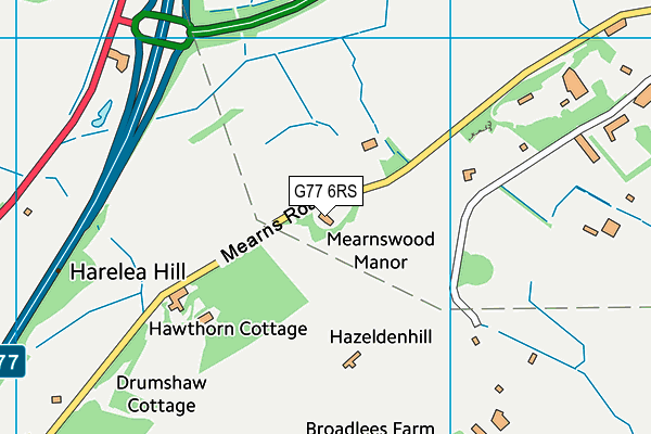 G77 6RS map - OS VectorMap District (Ordnance Survey)