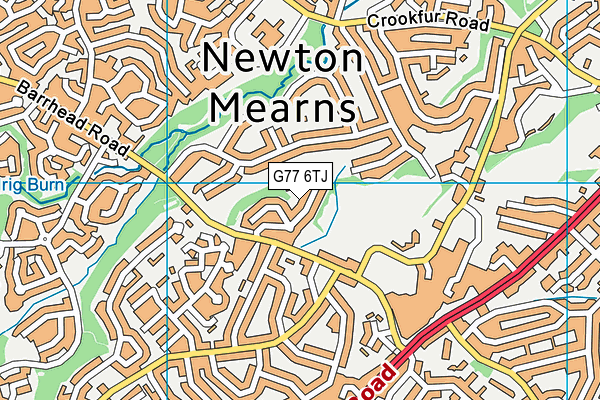 G77 6TJ map - OS VectorMap District (Ordnance Survey)