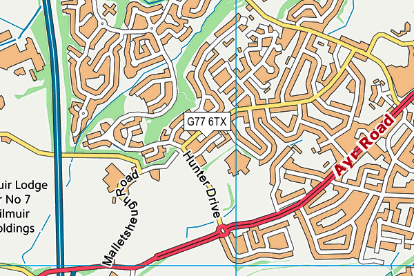 G77 6TX map - OS VectorMap District (Ordnance Survey)