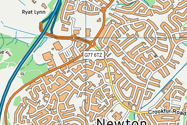 G77 6TZ map - OS VectorMap District (Ordnance Survey)