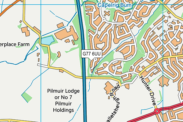 G77 6UU map - OS VectorMap District (Ordnance Survey)