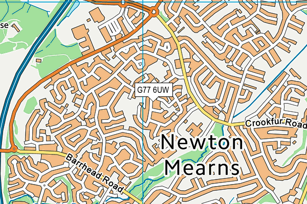 G77 6UW map - OS VectorMap District (Ordnance Survey)