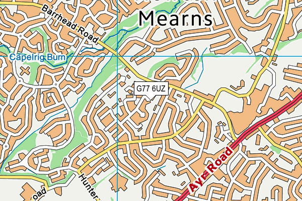 G77 6UZ map - OS VectorMap District (Ordnance Survey)