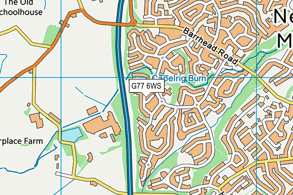 G77 6WS map - OS VectorMap District (Ordnance Survey)