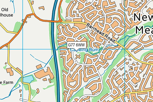 G77 6WW map - OS VectorMap District (Ordnance Survey)