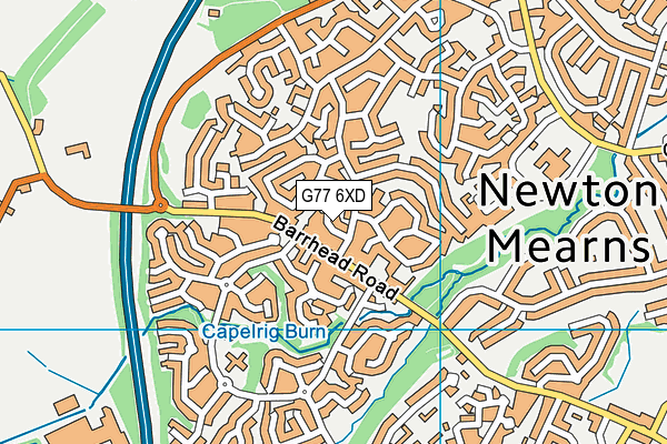 G77 6XD map - OS VectorMap District (Ordnance Survey)