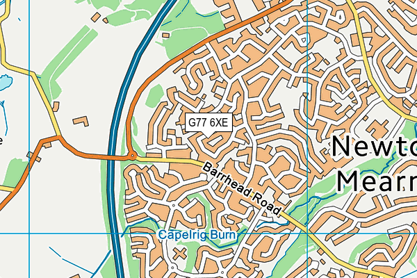 G77 6XE map - OS VectorMap District (Ordnance Survey)