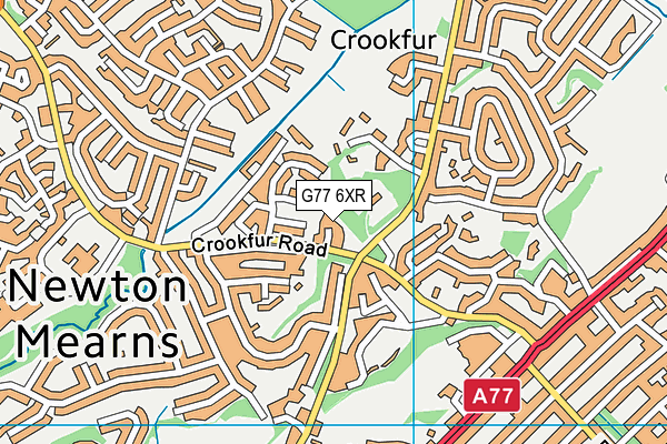 G77 6XR map - OS VectorMap District (Ordnance Survey)