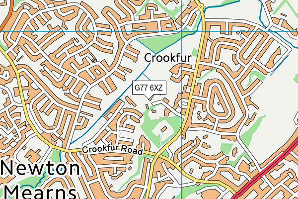 G77 6XZ map - OS VectorMap District (Ordnance Survey)