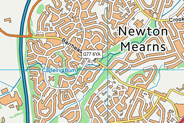 G77 6YA map - OS VectorMap District (Ordnance Survey)