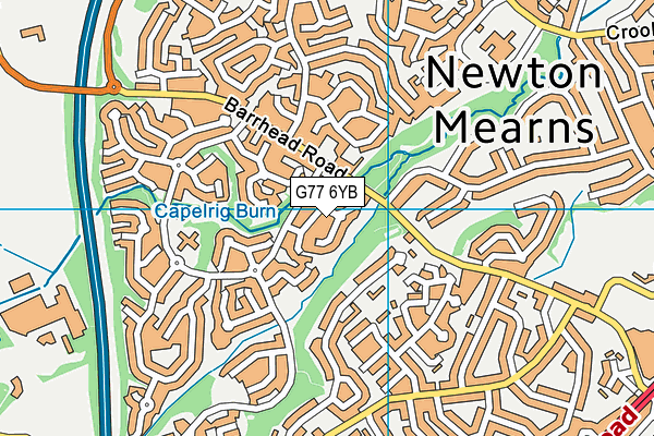 G77 6YB map - OS VectorMap District (Ordnance Survey)