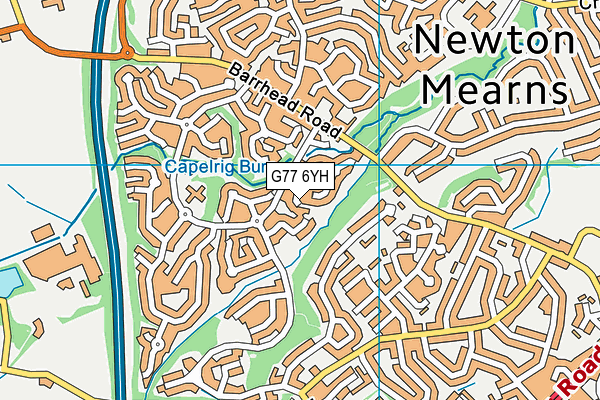 G77 6YH map - OS VectorMap District (Ordnance Survey)