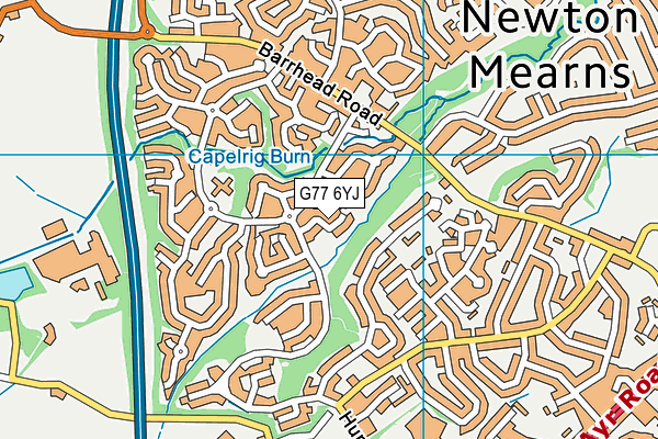 G77 6YJ map - OS VectorMap District (Ordnance Survey)