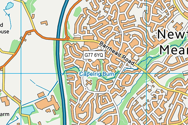 G77 6YQ map - OS VectorMap District (Ordnance Survey)