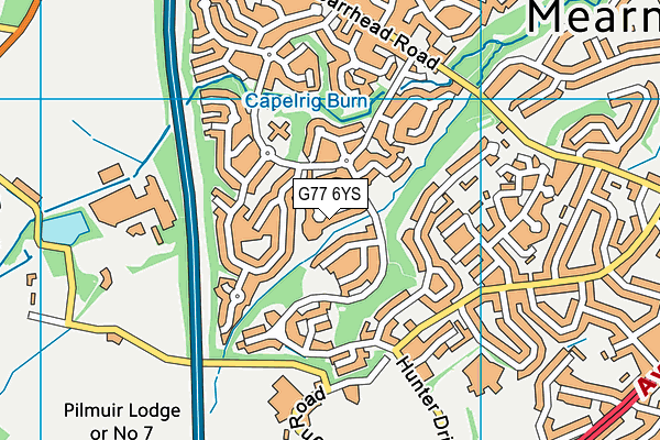 G77 6YS map - OS VectorMap District (Ordnance Survey)