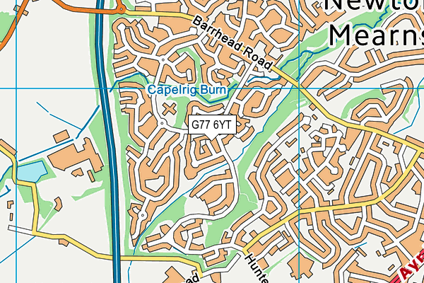 G77 6YT map - OS VectorMap District (Ordnance Survey)