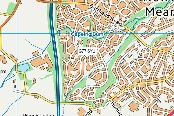 G77 6YU map - OS VectorMap District (Ordnance Survey)