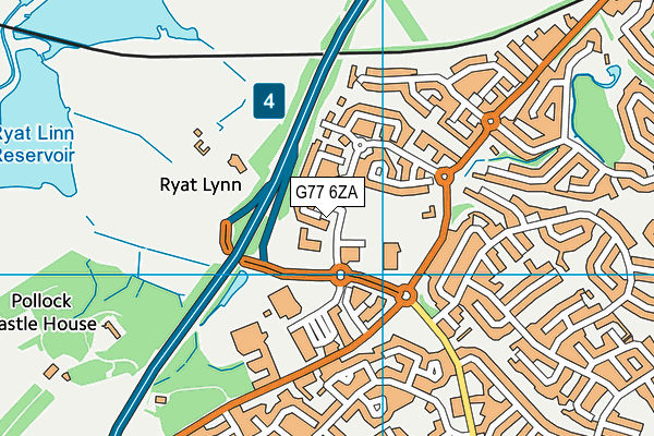 G77 6ZA map - OS VectorMap District (Ordnance Survey)