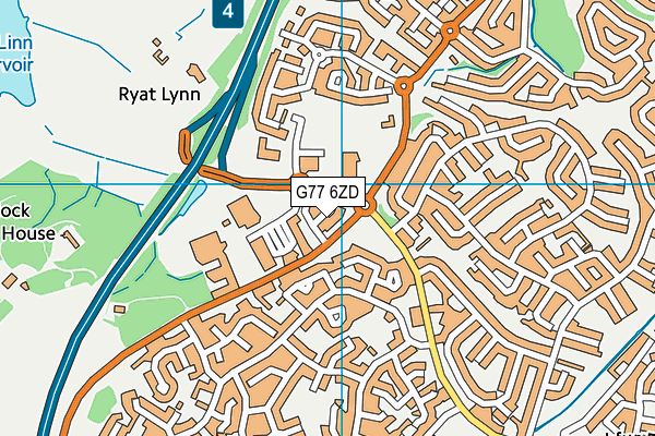 G77 6ZD map - OS VectorMap District (Ordnance Survey)