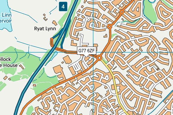 G77 6ZF map - OS VectorMap District (Ordnance Survey)