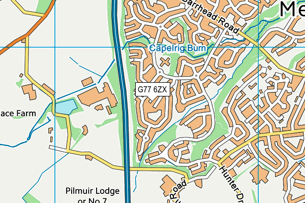 G77 6ZX map - OS VectorMap District (Ordnance Survey)