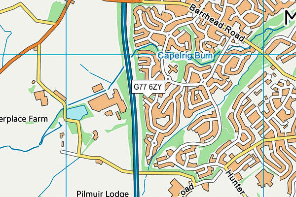 G77 6ZY map - OS VectorMap District (Ordnance Survey)