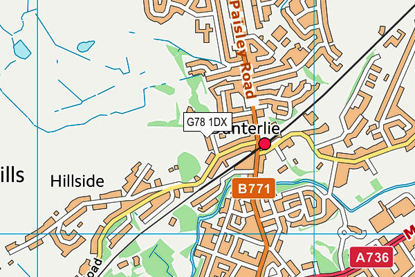 G78 1DX map - OS VectorMap District (Ordnance Survey)