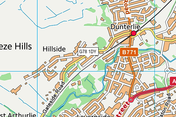 G78 1DY map - OS VectorMap District (Ordnance Survey)