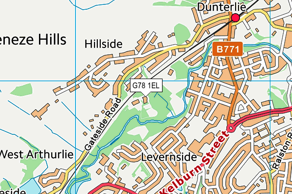G78 1EL map - OS VectorMap District (Ordnance Survey)