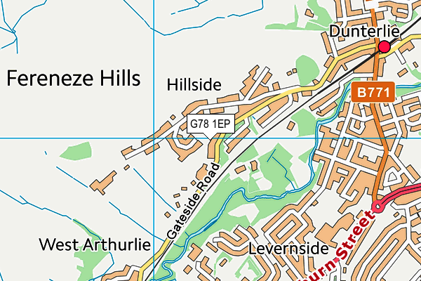 G78 1EP map - OS VectorMap District (Ordnance Survey)