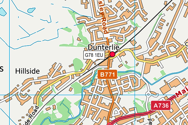 G78 1EU map - OS VectorMap District (Ordnance Survey)