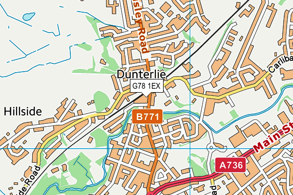 G78 1EX map - OS VectorMap District (Ordnance Survey)