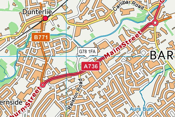 G78 1FA map - OS VectorMap District (Ordnance Survey)