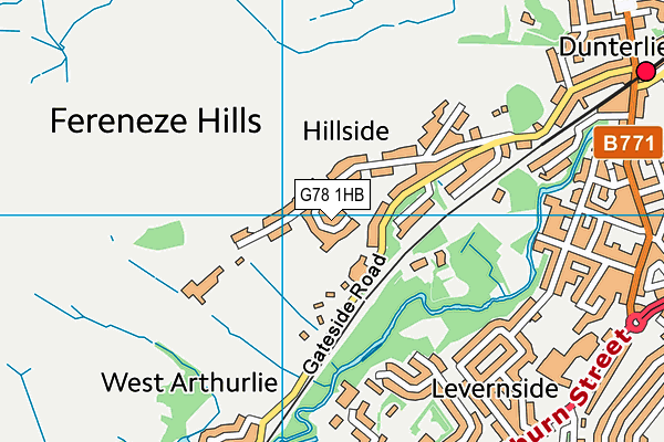 G78 1HB map - OS VectorMap District (Ordnance Survey)