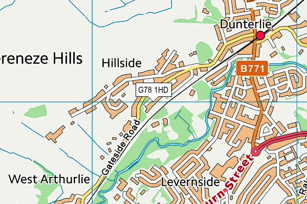 G78 1HD map - OS VectorMap District (Ordnance Survey)
