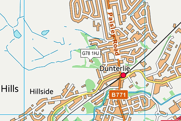 G78 1HJ map - OS VectorMap District (Ordnance Survey)