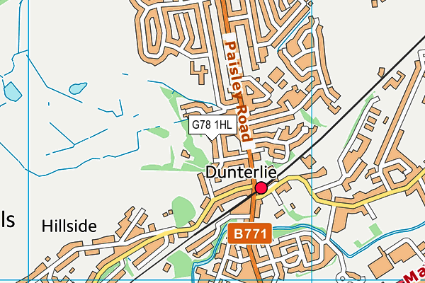 G78 1HL map - OS VectorMap District (Ordnance Survey)