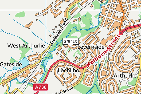 G78 1LX map - OS VectorMap District (Ordnance Survey)