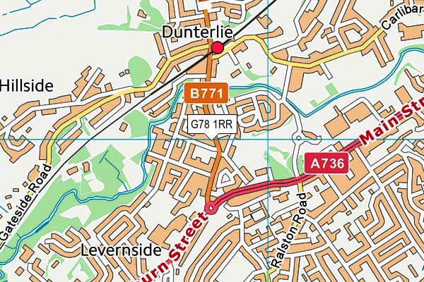 G78 1RR map - OS VectorMap District (Ordnance Survey)