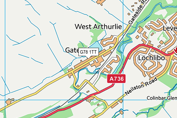 G78 1TT map - OS VectorMap District (Ordnance Survey)