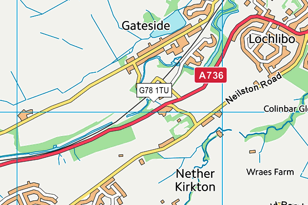 G78 1TU map - OS VectorMap District (Ordnance Survey)