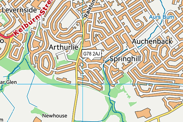 G78 2AJ map - OS VectorMap District (Ordnance Survey)