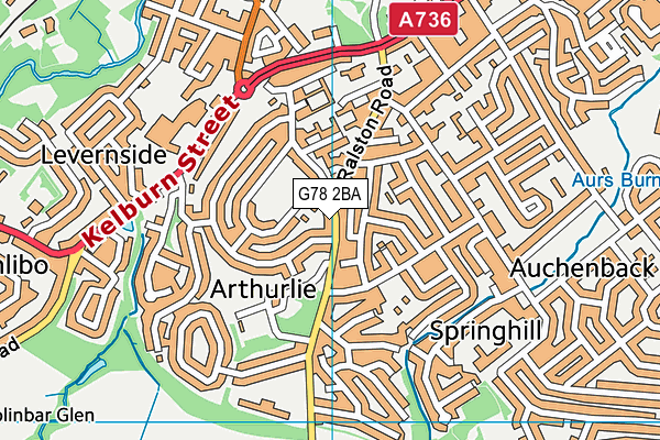 G78 2BA map - OS VectorMap District (Ordnance Survey)