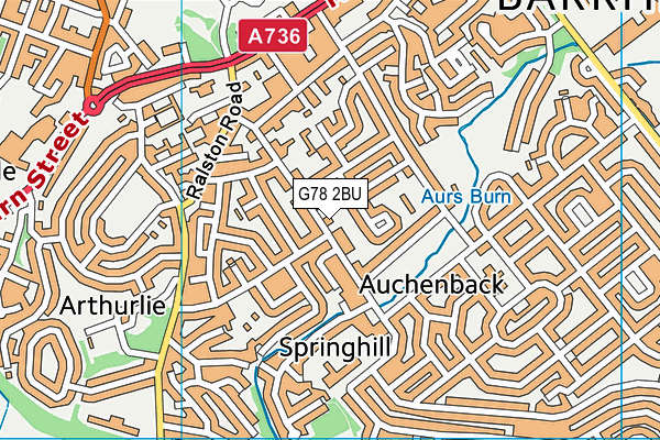 G78 2BU map - OS VectorMap District (Ordnance Survey)