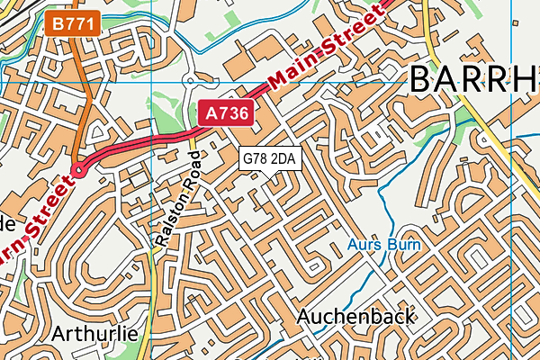 G78 2DA map - OS VectorMap District (Ordnance Survey)