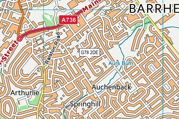 G78 2DE map - OS VectorMap District (Ordnance Survey)